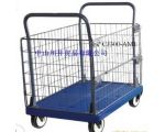 倉庫帶網(wǎng)手推車車間帶網(wǎng)平板車網(wǎng)架置物CJ300鐵架車靜音移動